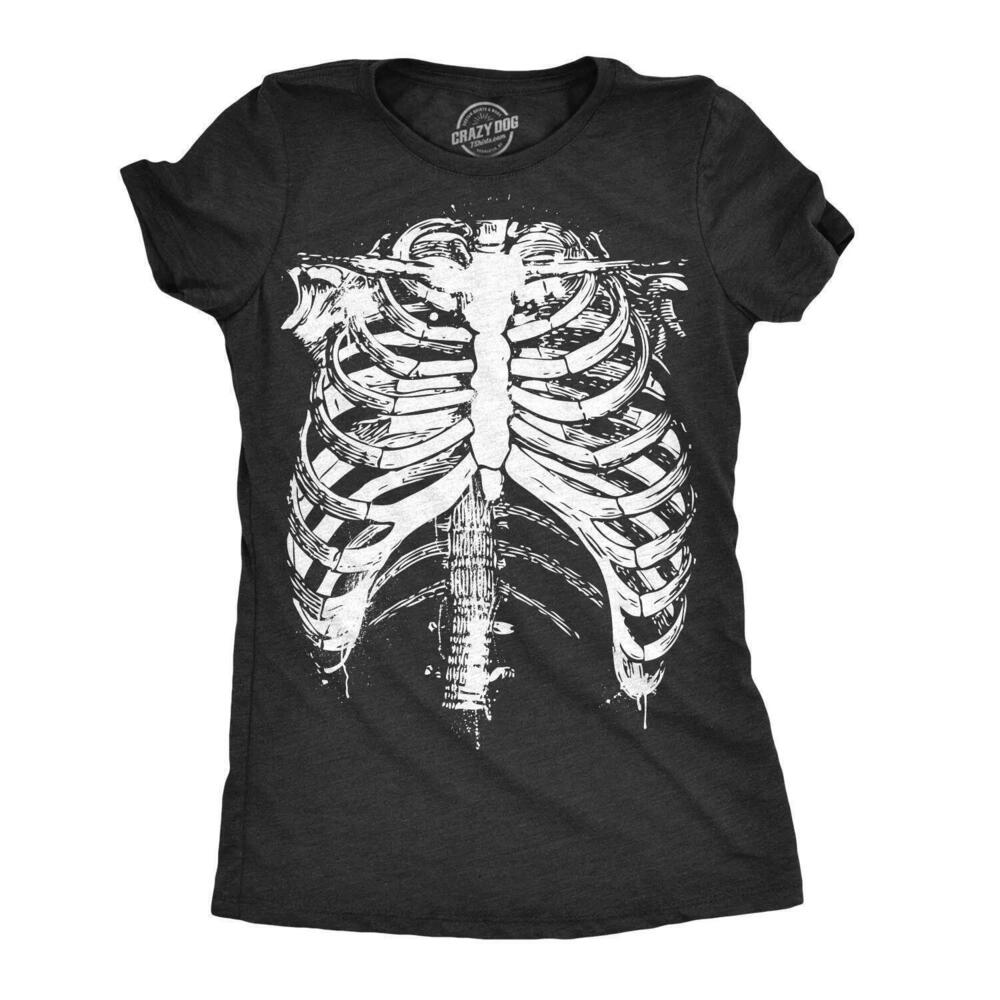 Rib Cage WomenS T-Shirt, Spooky Halloween , Skeleton Shirt